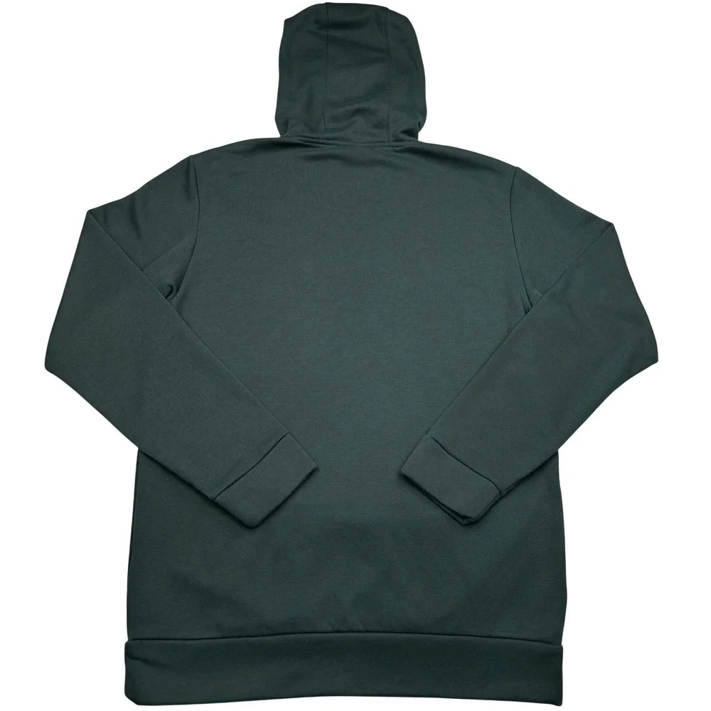 adidas Tech Fleece Hoodie Mens Medium Forest Green Zipper Chest Pocket Pullover